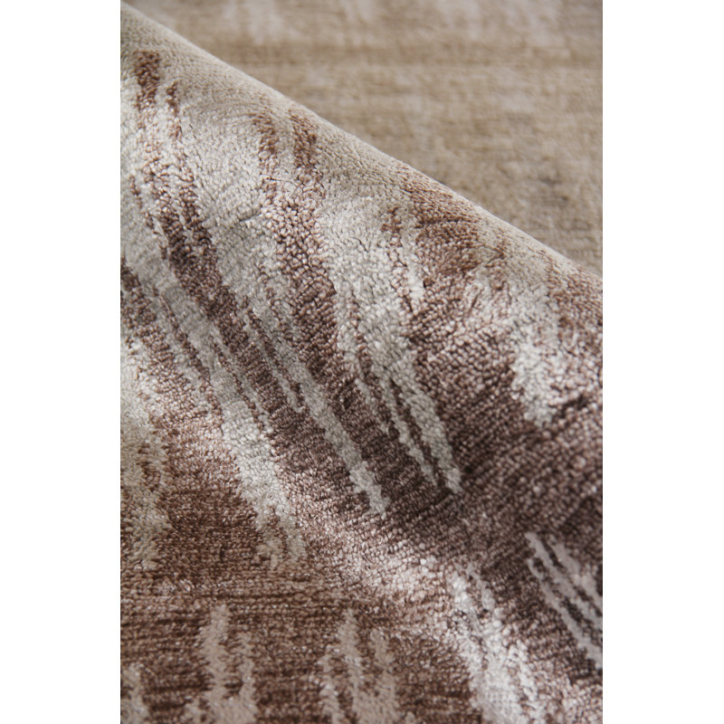 Gray Hand-Knotted Viscose 8' x 10' Area Rug