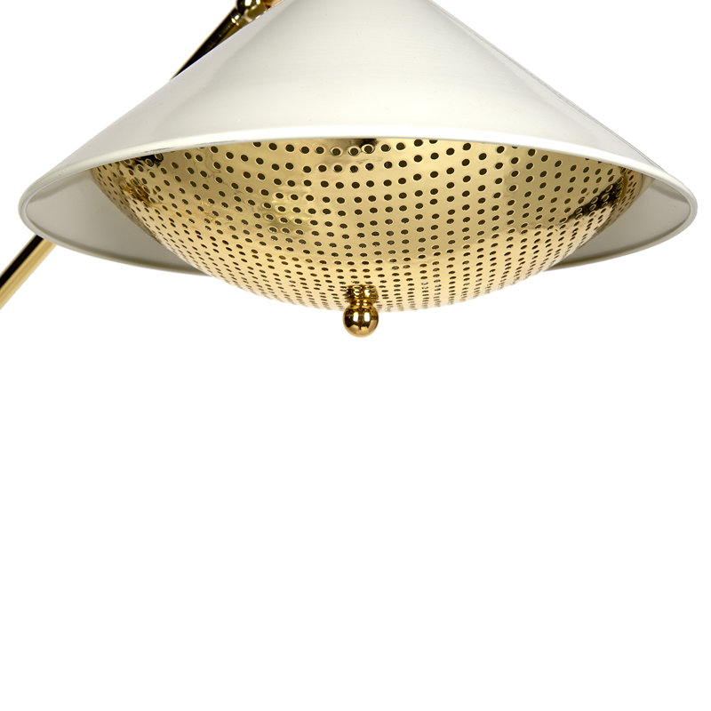 Adjustable White Brass Edison Task Floor Lamp