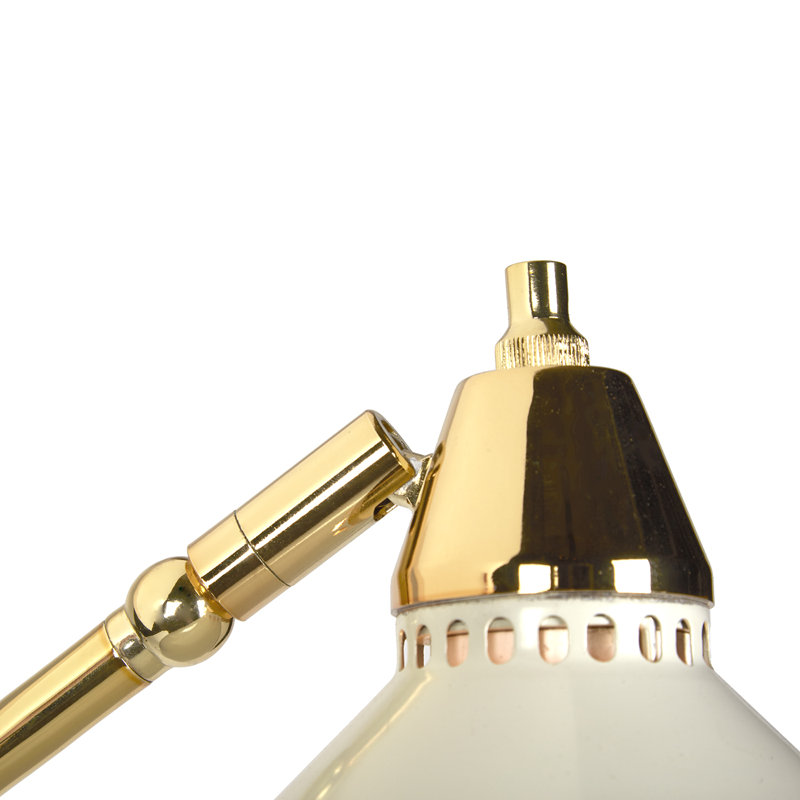 Adjustable White Brass Edison Task Floor Lamp