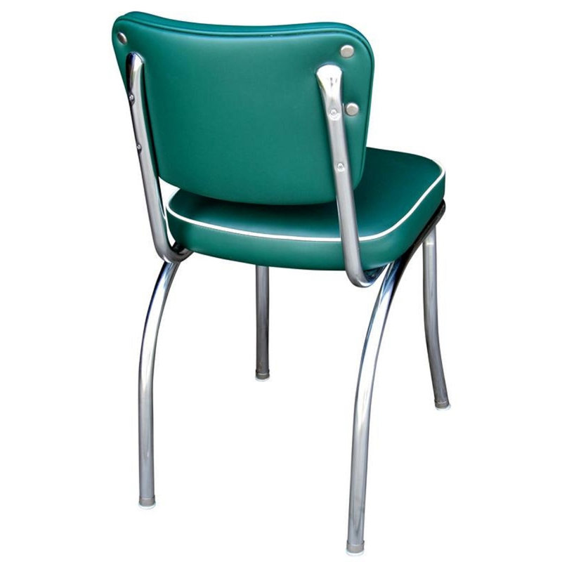 Chic Black Vinyl Upholstered Side Chair with Chrome Steel Base