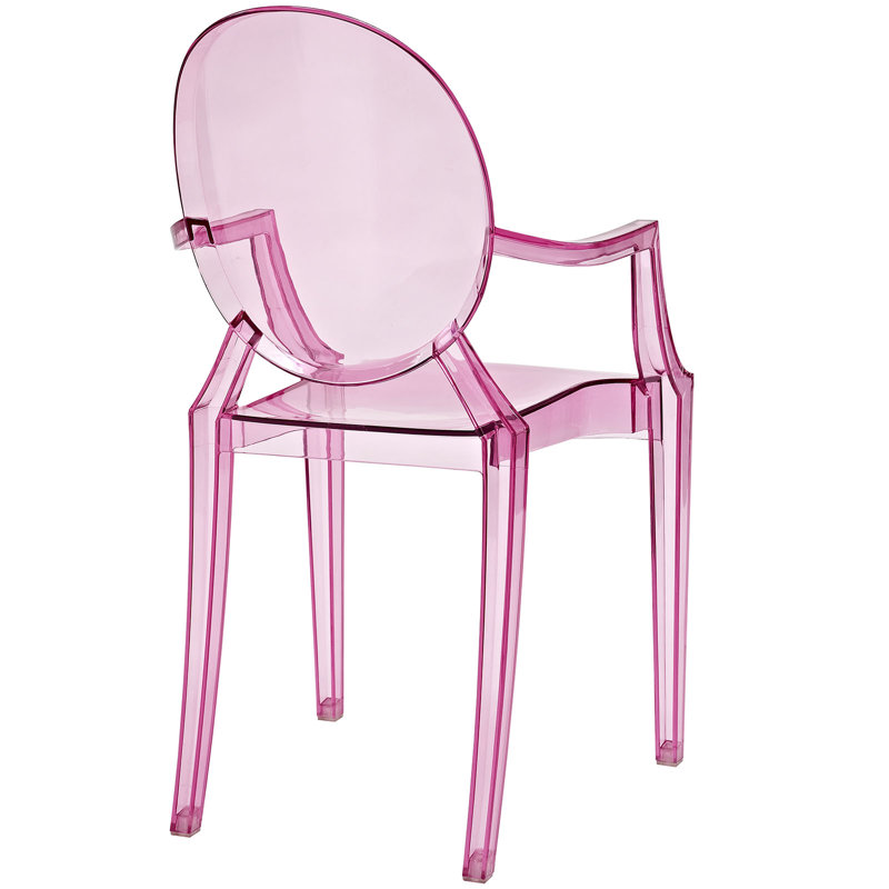 Pink Low Plastic Arm Chair for Indoor/Outdoor Use