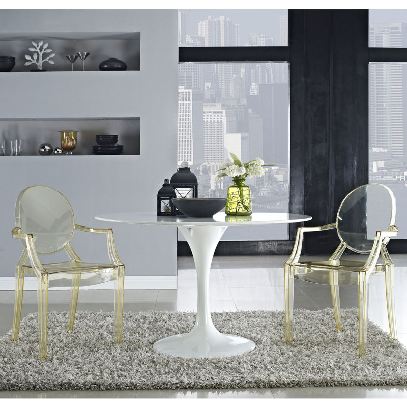 Casper Yellow Acrylic Modern Dining Armchair