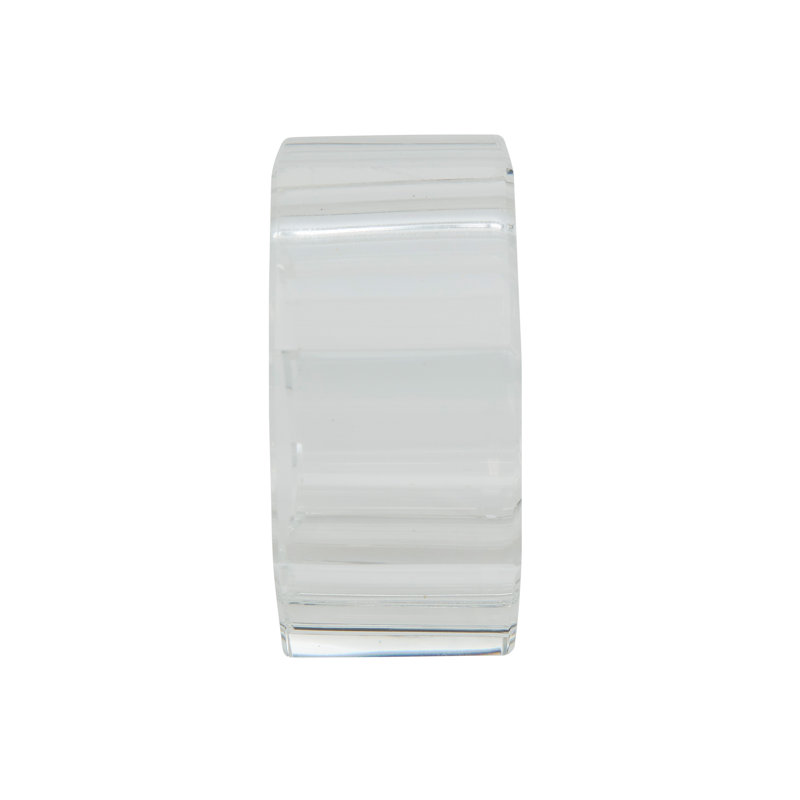 Octagonal Clear Crystal Glass Napkin Rings Set