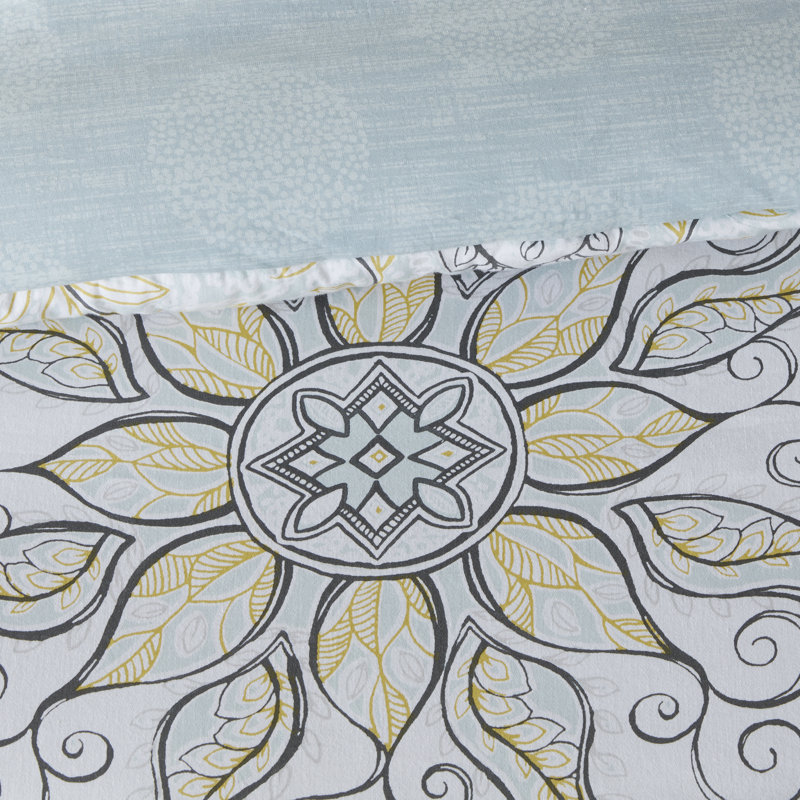 Lucinda Blue California King Reversible Cotton Sateen Comforter Set