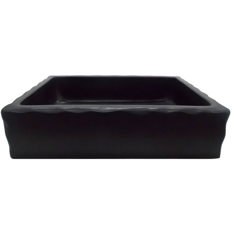 Eden Bath 20'' Black Stone Rectangular Vessel Sink