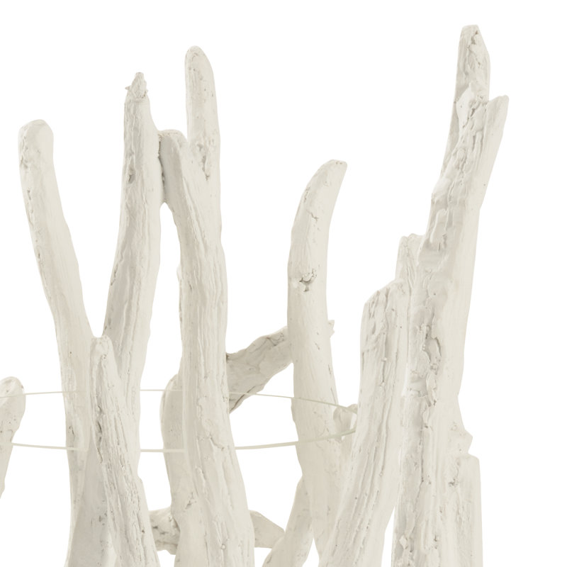 White Composite Driftwood Hurricane Candle Holder