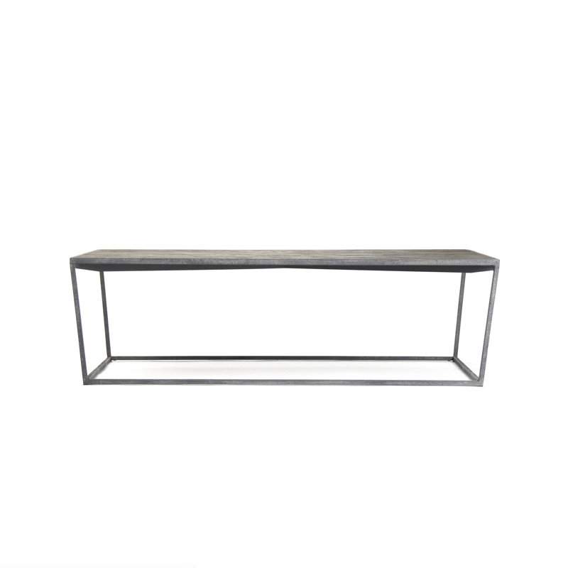 Hobart Rectangular Oak Wood and Metal Coffee Table