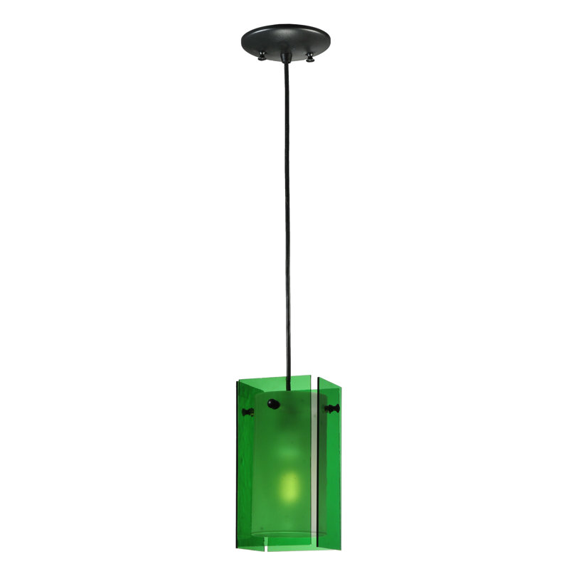 Metro Green Quadrato 16" Mini LED Pendant - Black Finish