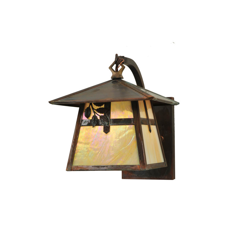Handcrafted Solid Brass 1-Light Outdoor Lantern Wall Sconce