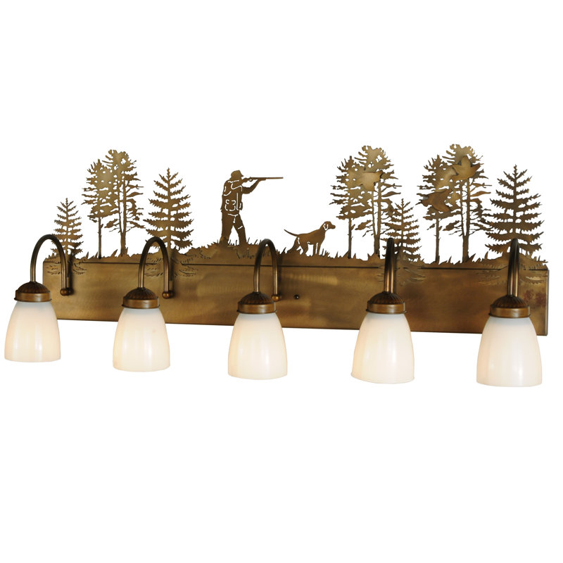 Bronze 5-Light Energy Star Vanity with White Accents