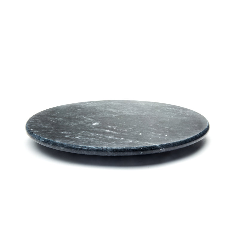 Elegant Black Marble 12" Lazy Susan for Kitchen Decor