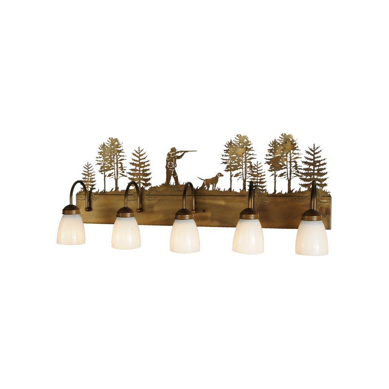 Bronze 5-Light Energy Star Vanity with White Accents
