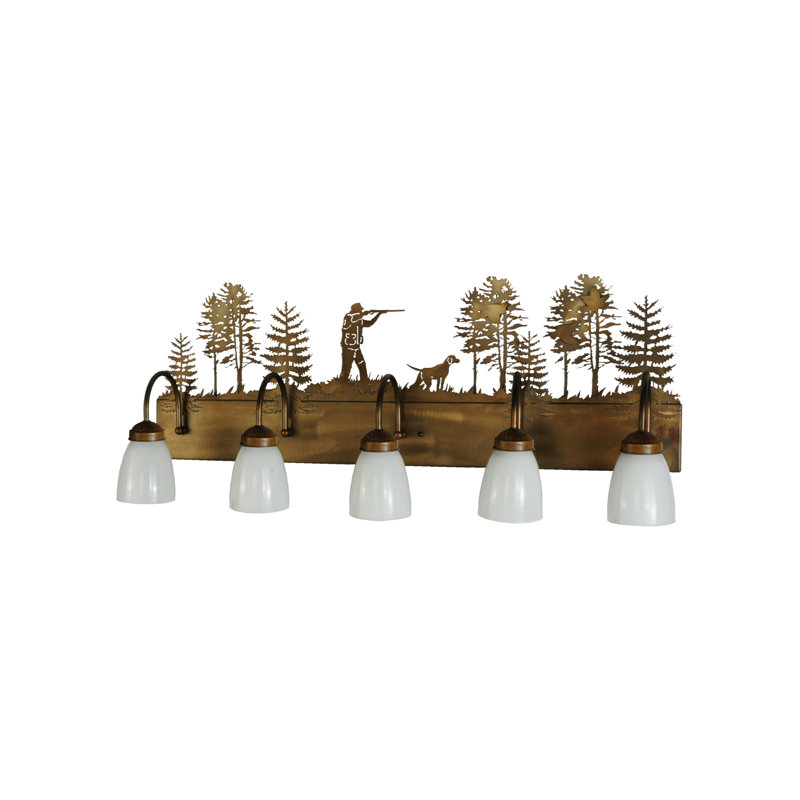 Bronze 5-Light Energy Star Vanity with White Accents