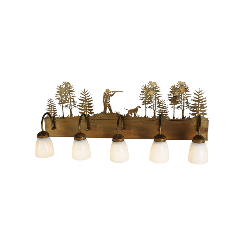 Bronze 5-Light Energy Star Vanity with White Accents