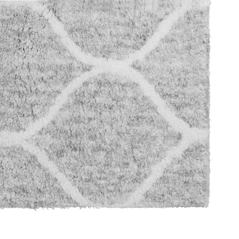 Moroccan Ivory Trellis 10' x 14' Handcrafted Cotton Shag Rug