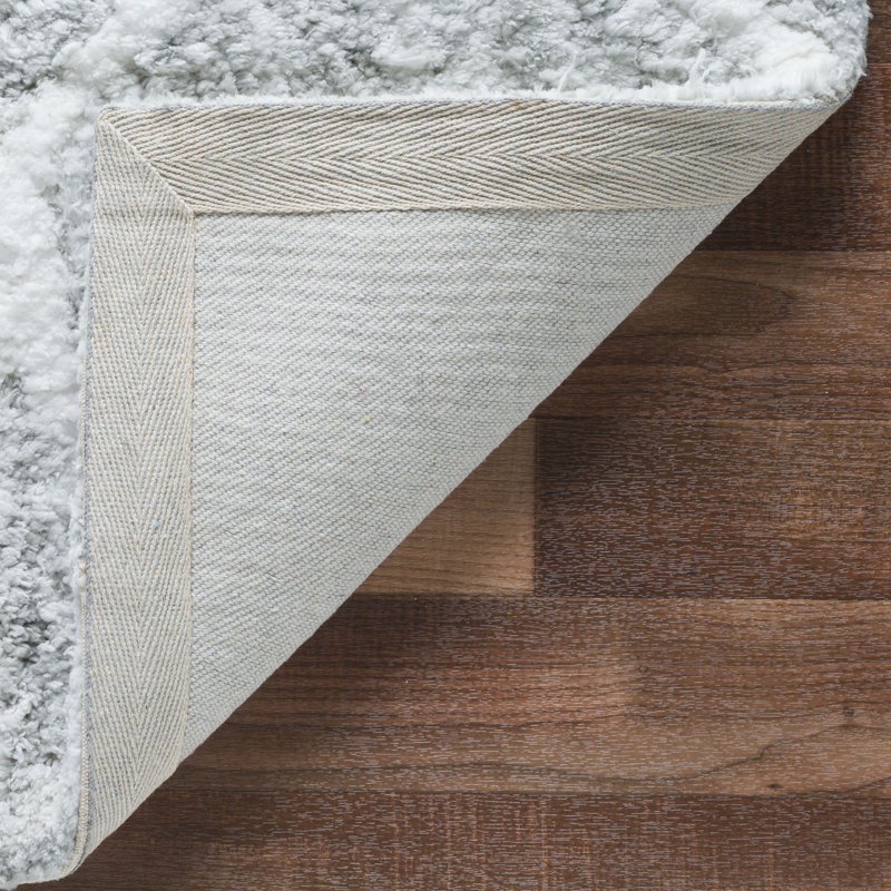 Moroccan Ivory Trellis 10' x 14' Handcrafted Cotton Shag Rug