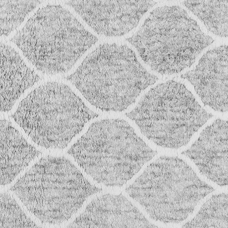 Moroccan Ivory Trellis 10' x 14' Handcrafted Cotton Shag Rug
