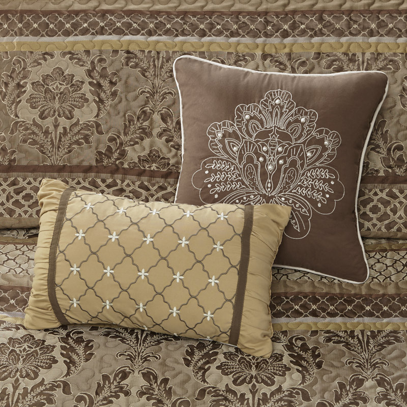 Bellagio Brown King Reversible Microfiber Bedspread Set