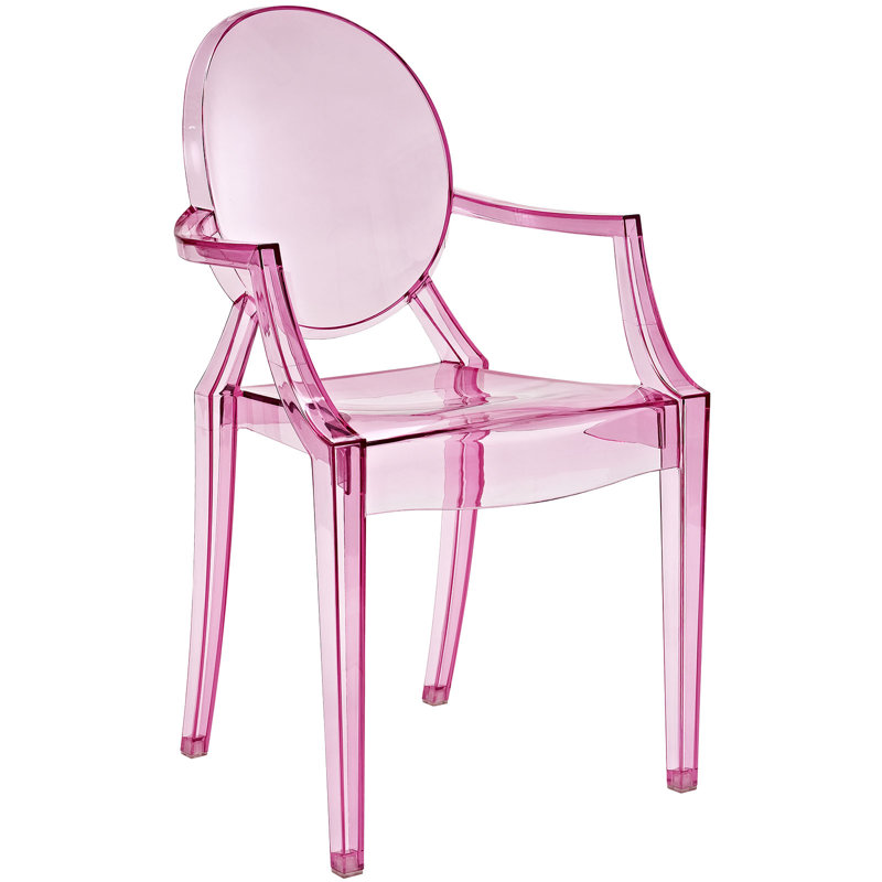 Pink Low Plastic Arm Chair for Indoor/Outdoor Use