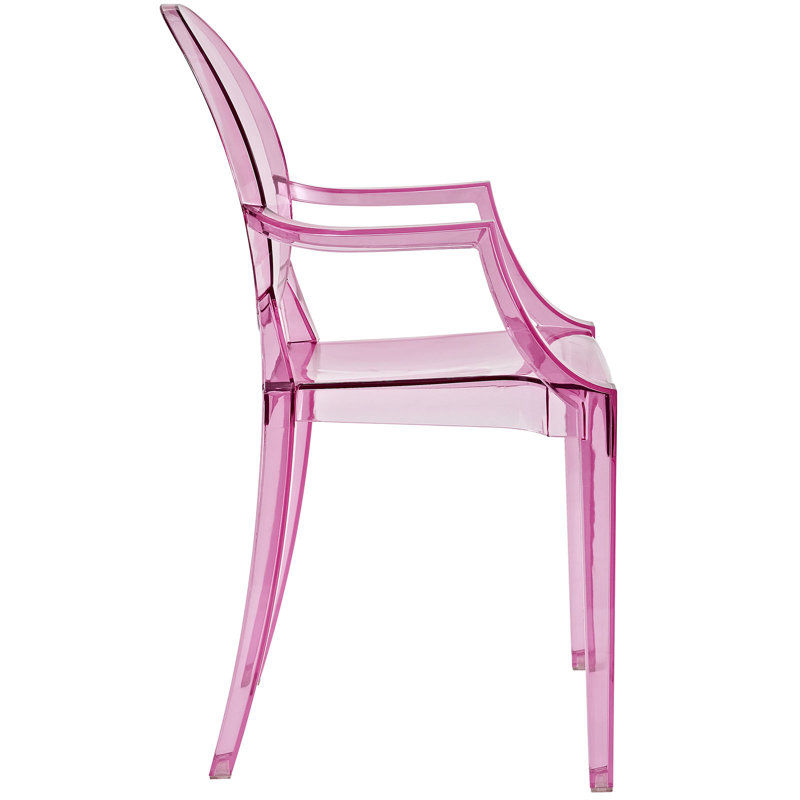 Pink Low Plastic Arm Chair for Indoor/Outdoor Use