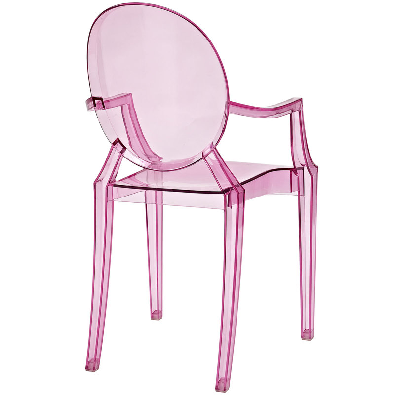Pink Low Plastic Arm Chair for Indoor/Outdoor Use