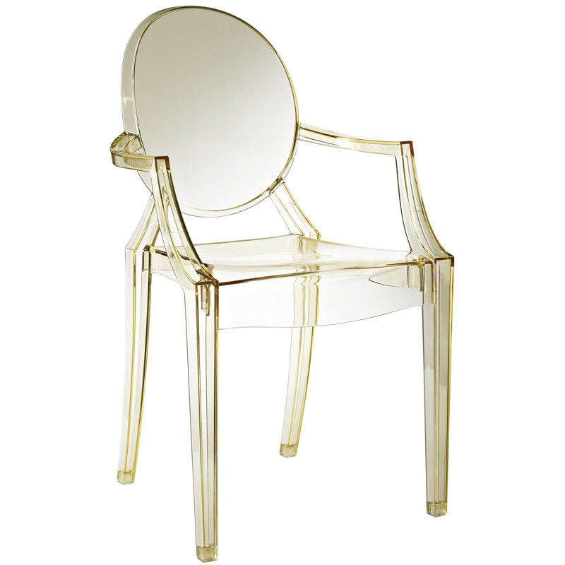 Casper Yellow Acrylic Modern Dining Armchair