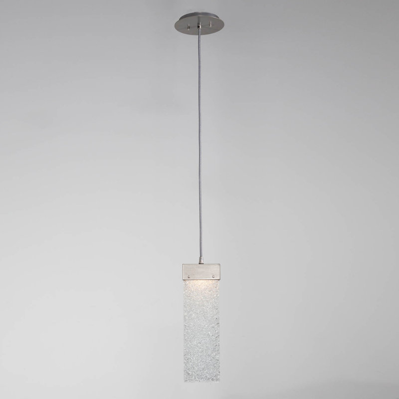 Mini Drum LED Pendant Light in Metallic Beige Silver with Bronze Granite Glass