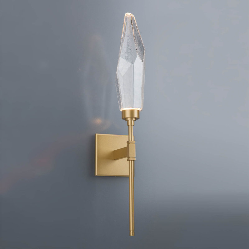 Belvedere Artisan Gold & Black LED Wall Sconce with Handcrafted Glass