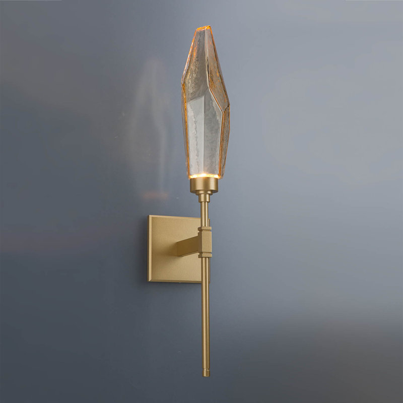 Belvedere Dimmable Brass & Black Crystal Sconce with LED