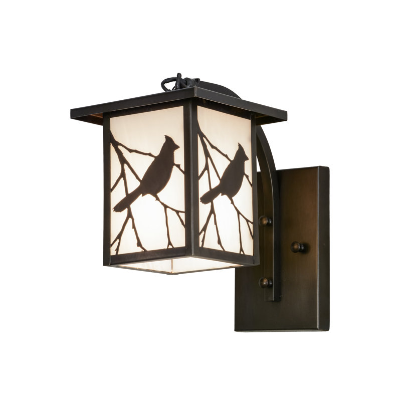 Craftsman Brown Solid Brass Bird Lantern Sconce