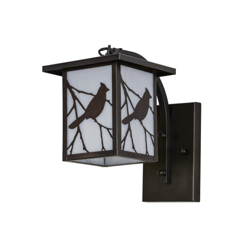 Craftsman Brown Solid Brass Bird Lantern Sconce
