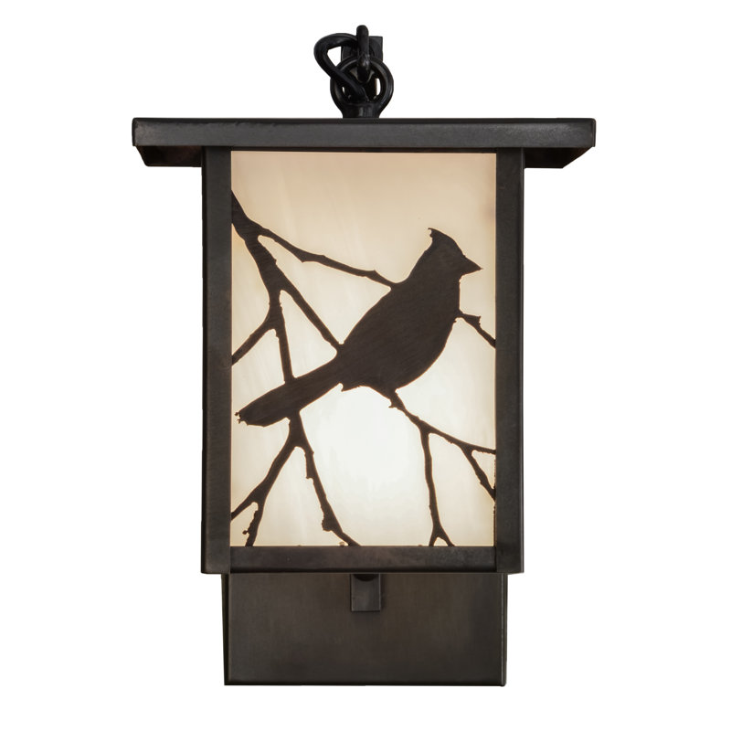 Craftsman Brown Solid Brass Bird Lantern Sconce