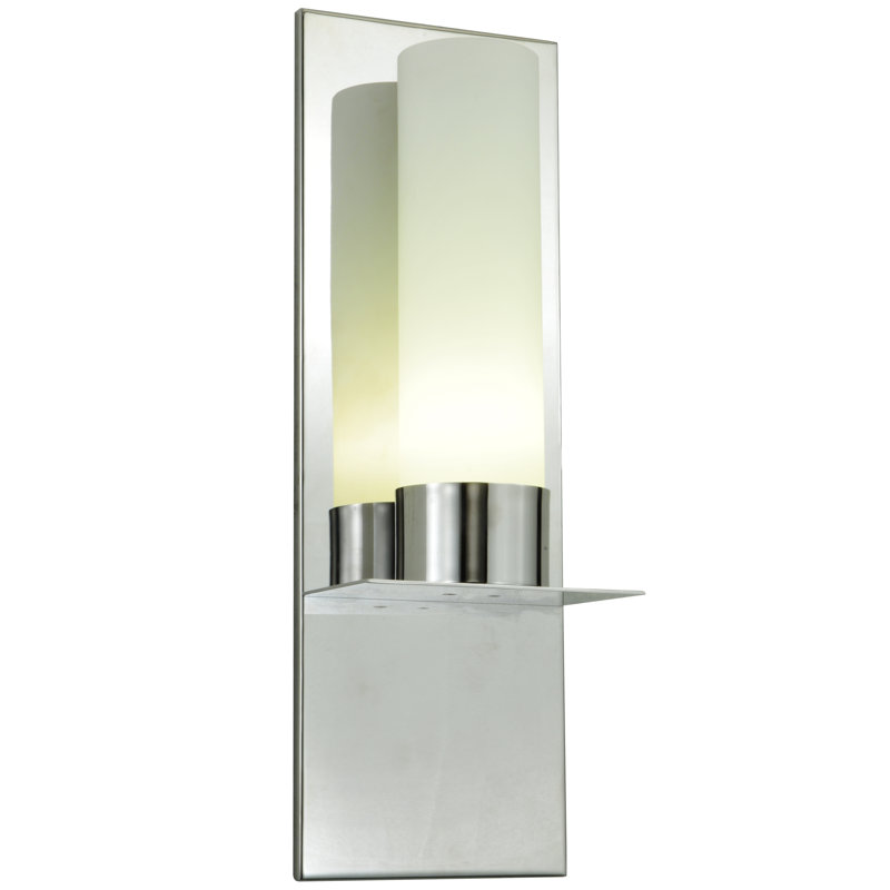 Silver 18" Energy Star Wall Sconce with Frosted Glass