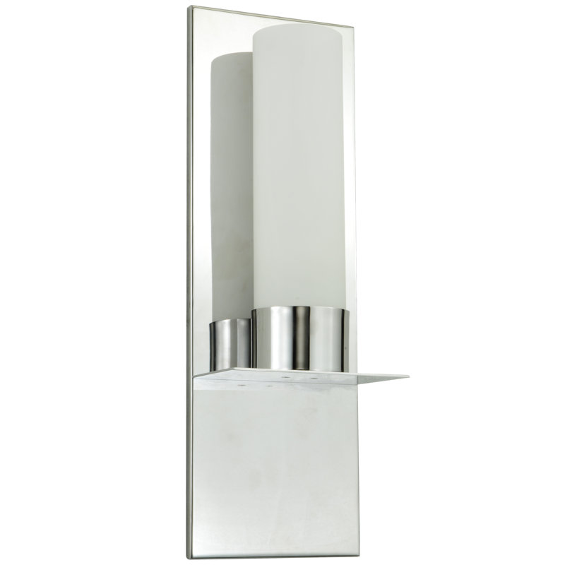 Silver 18" Energy Star Wall Sconce with Frosted Glass