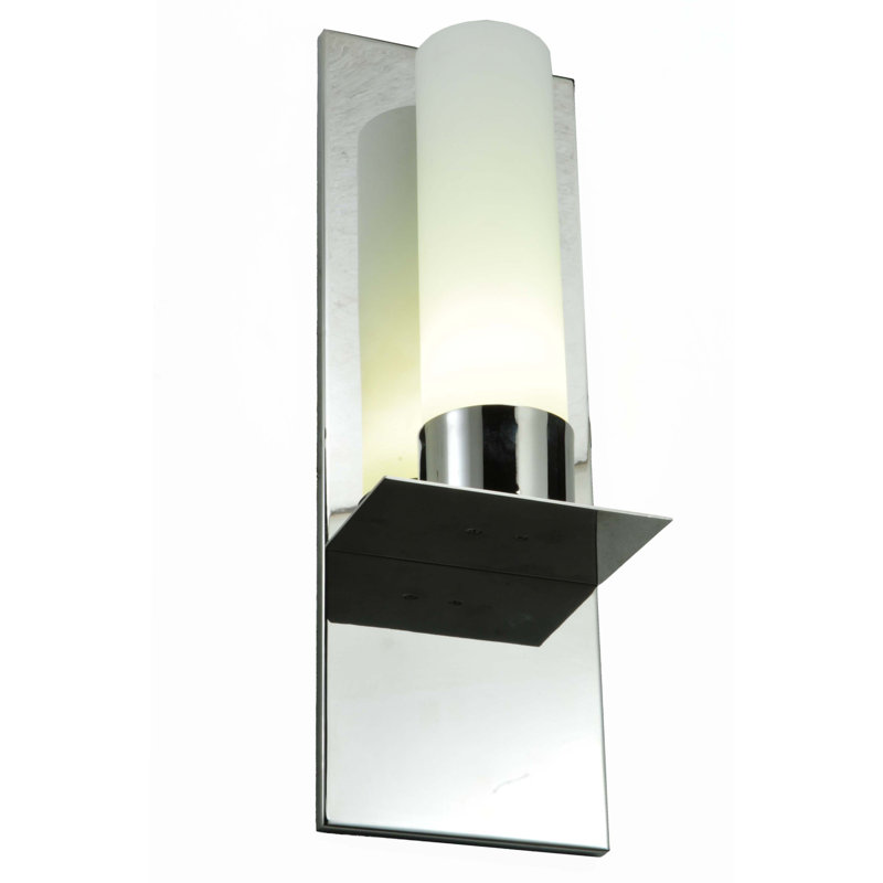 Silver 18" Energy Star Wall Sconce with Frosted Glass