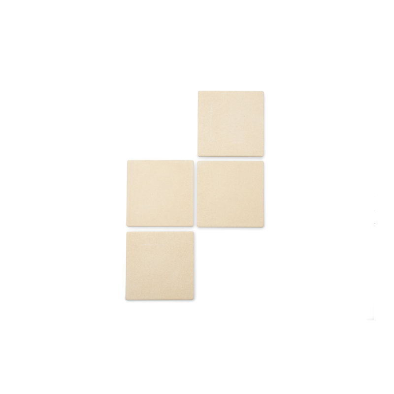 Cordierite Beige Rectangular Pizza Grill Stone Tiles, Set of 4