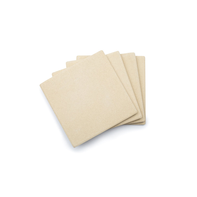 Cordierite Beige Rectangular Pizza Grill Stone Tiles, Set of 4