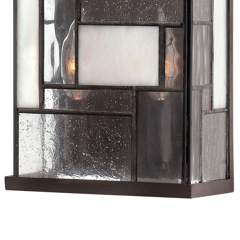 Mondrian Buckeye Bronze 2-Light Dimmable Sconce with Copper Foil Glass