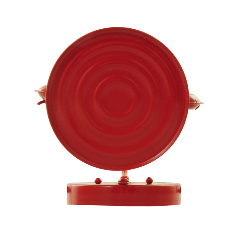 Ruby Red Steel Lantern Sconce with Clear Glass