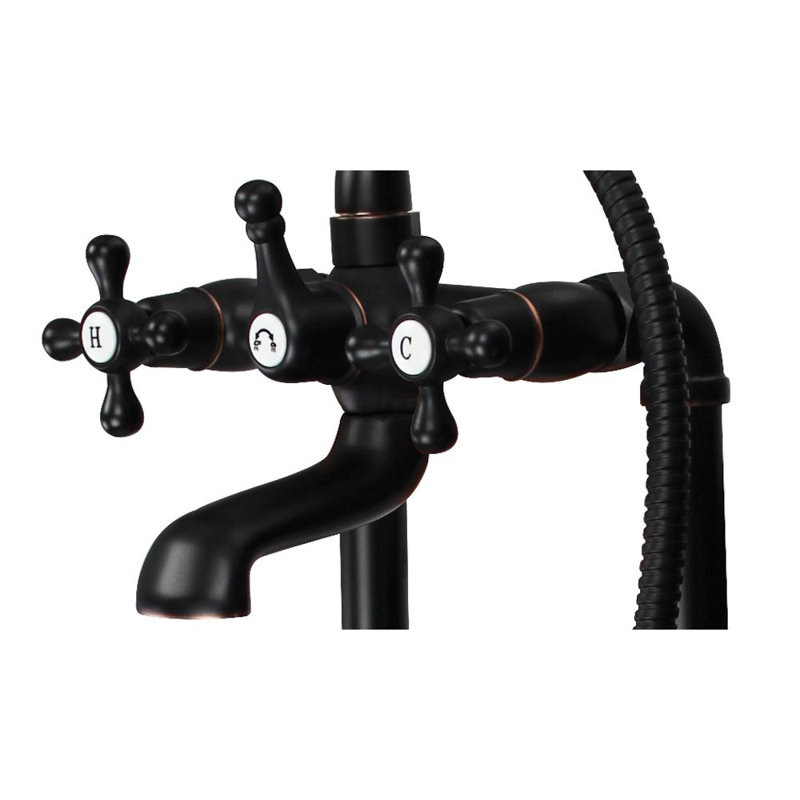 Oil Rubbed Bronze Freestanding Tub Filler with Diverter