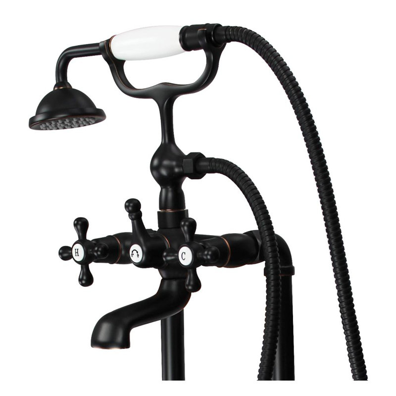 Oil Rubbed Bronze Freestanding Tub Filler with Diverter