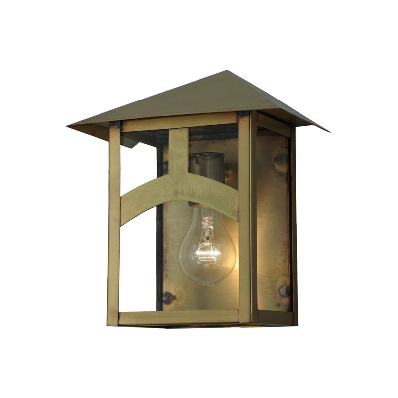 Brass 1-Light Dimmable Outdoor Wall Sconce