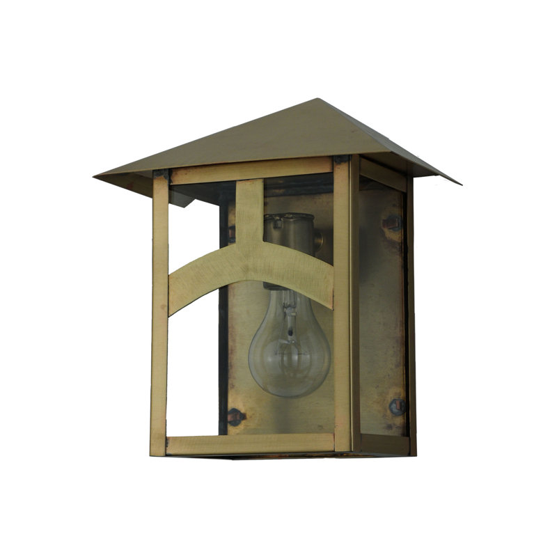 Brass 1-Light Dimmable Outdoor Wall Sconce