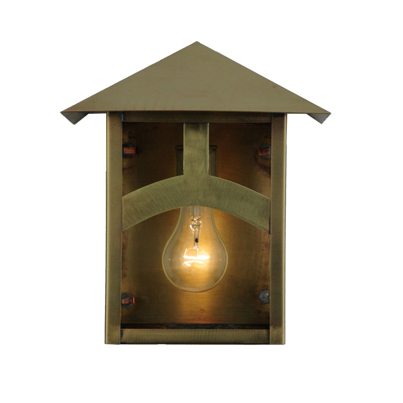 Brass 1-Light Dimmable Outdoor Wall Sconce