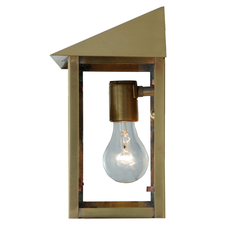 Brass 1-Light Dimmable Outdoor Wall Sconce