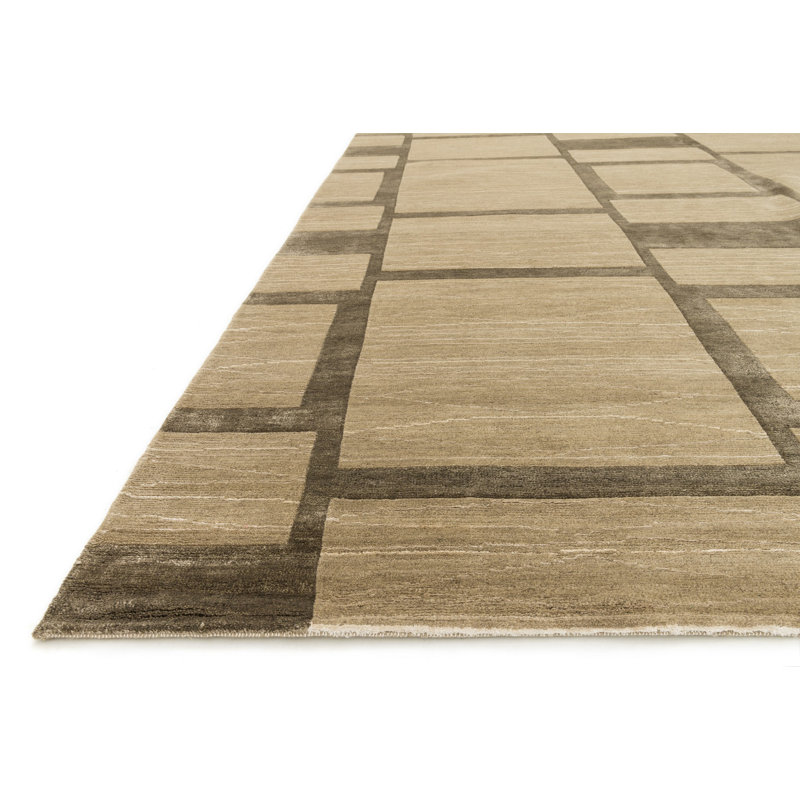 Hermitage Luxe Hand-Knotted Wool-Blend Geometric Rectangular Rug