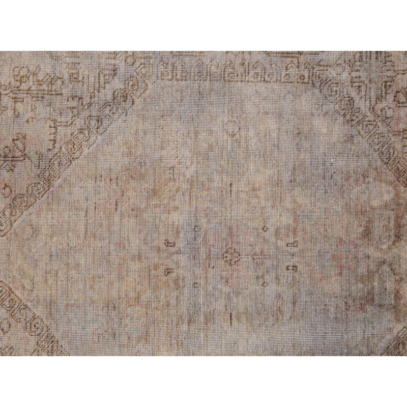 Hand-Knotted Vintage Gray Wool 6'4" x 9'5" Rectangular Area Rug