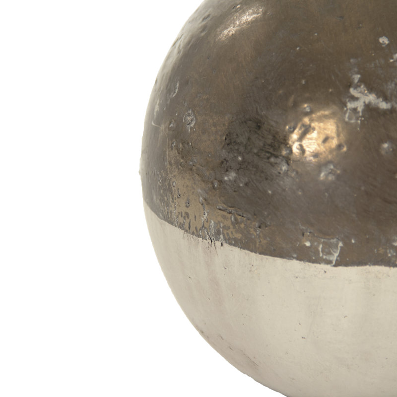 Gilded Top Ceramic Bouquet Vase 6.5" H x 7" W