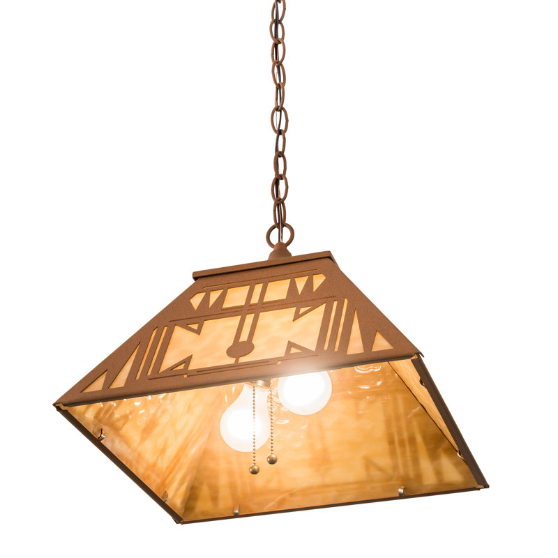 Southwest Native American 30" Glass Lantern Chandelier - Indoor/Outdoor
