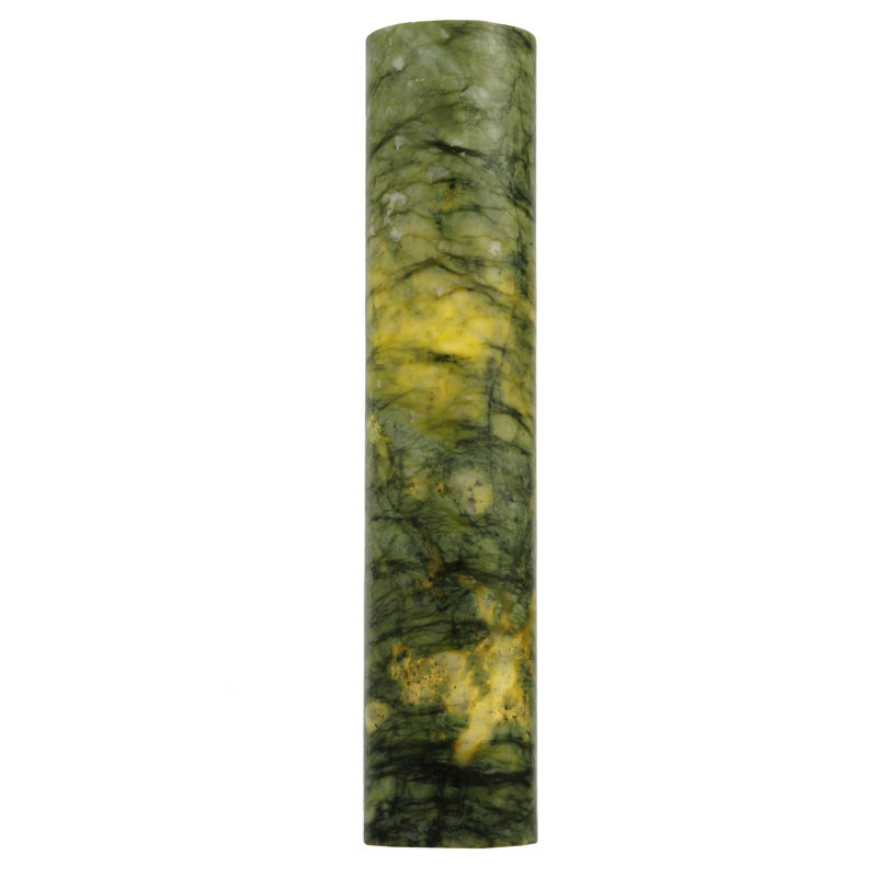 Green Jadestone Handcrafted Cylinder Candle Holder